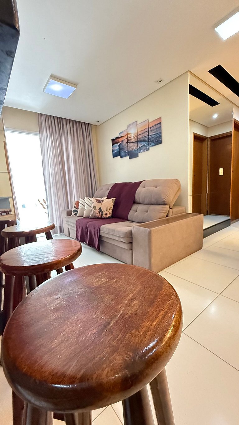 Apartamento de temporada Pé na areia Praia Grande - Caribas2